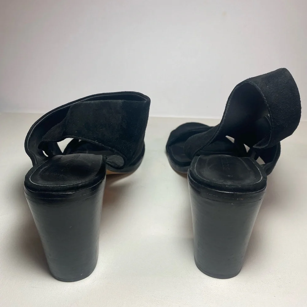 Bernardo Saks Fifth Avenue Black Suede Strap Heels